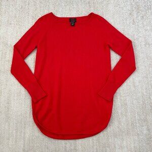 Halogen Cashmere Blend Tunic Sweater S Red